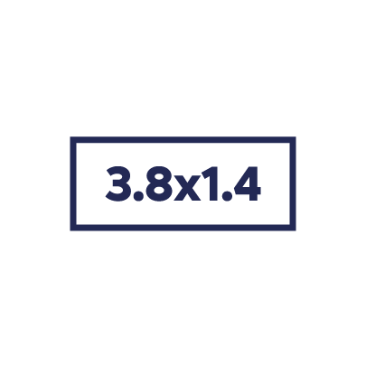 3,8x1,4cm