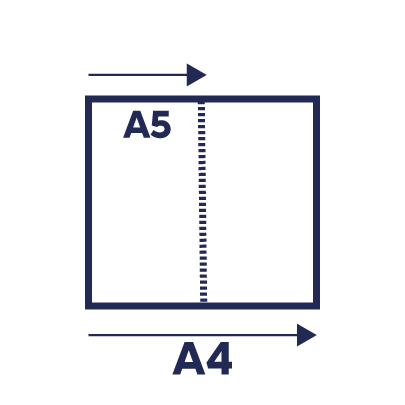 A4 ouvert - A5 fermé